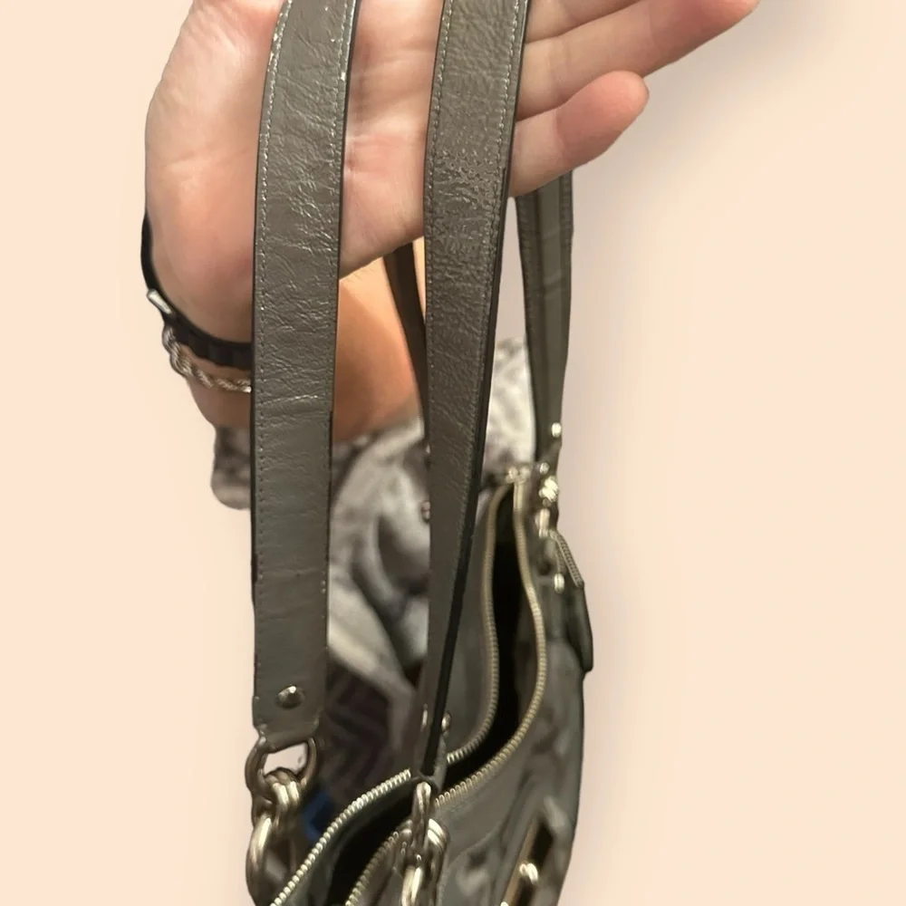 Coach Gray Monogram Hobo Shoulder Bag